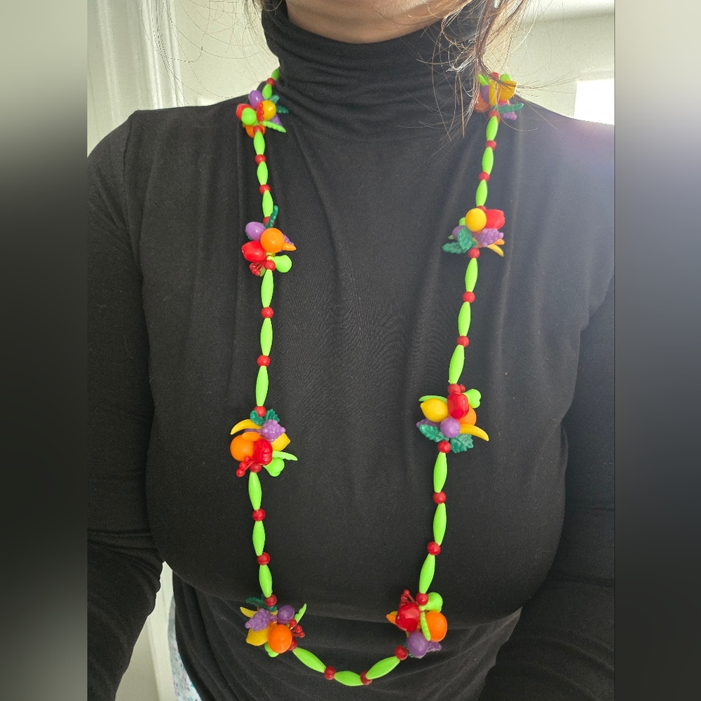 Vintage Plastic Fruit Necklace